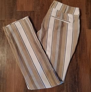 Striped slim flare pants